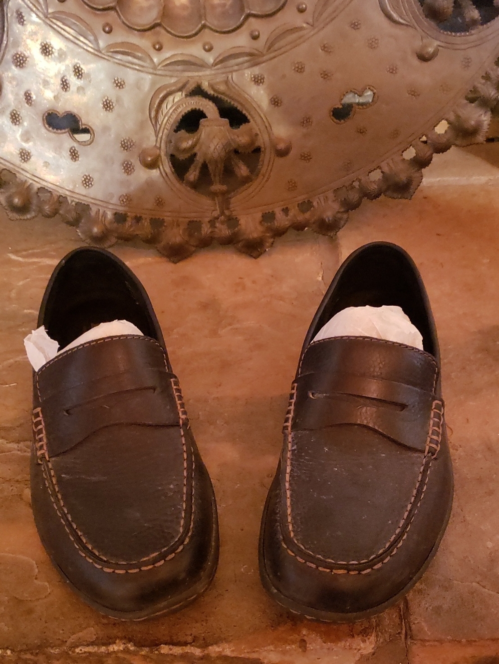 Born Men's Black Leather Penny Loafers